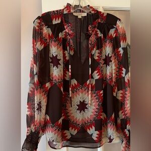 EUC Loft pretty patterned blouse